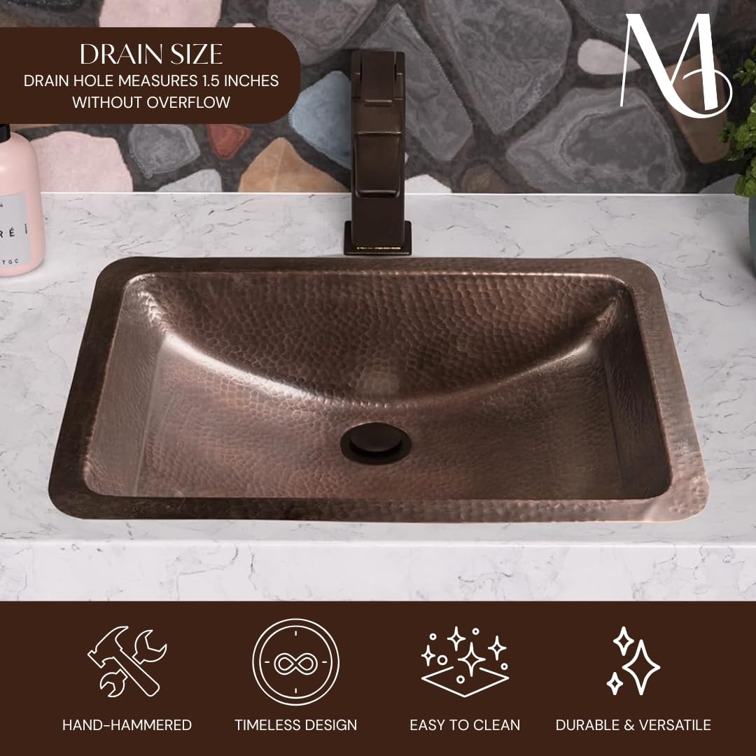 Monarch Abode Bathroom Sink â 21-Inch Venitian Dual Mount Undermount or Drop In Bathroom Sinks, Bathrooms Hand Hammered Matte Black Aluminum Vanity Sink for Countertop, Powder Room, Bath, or Restroom