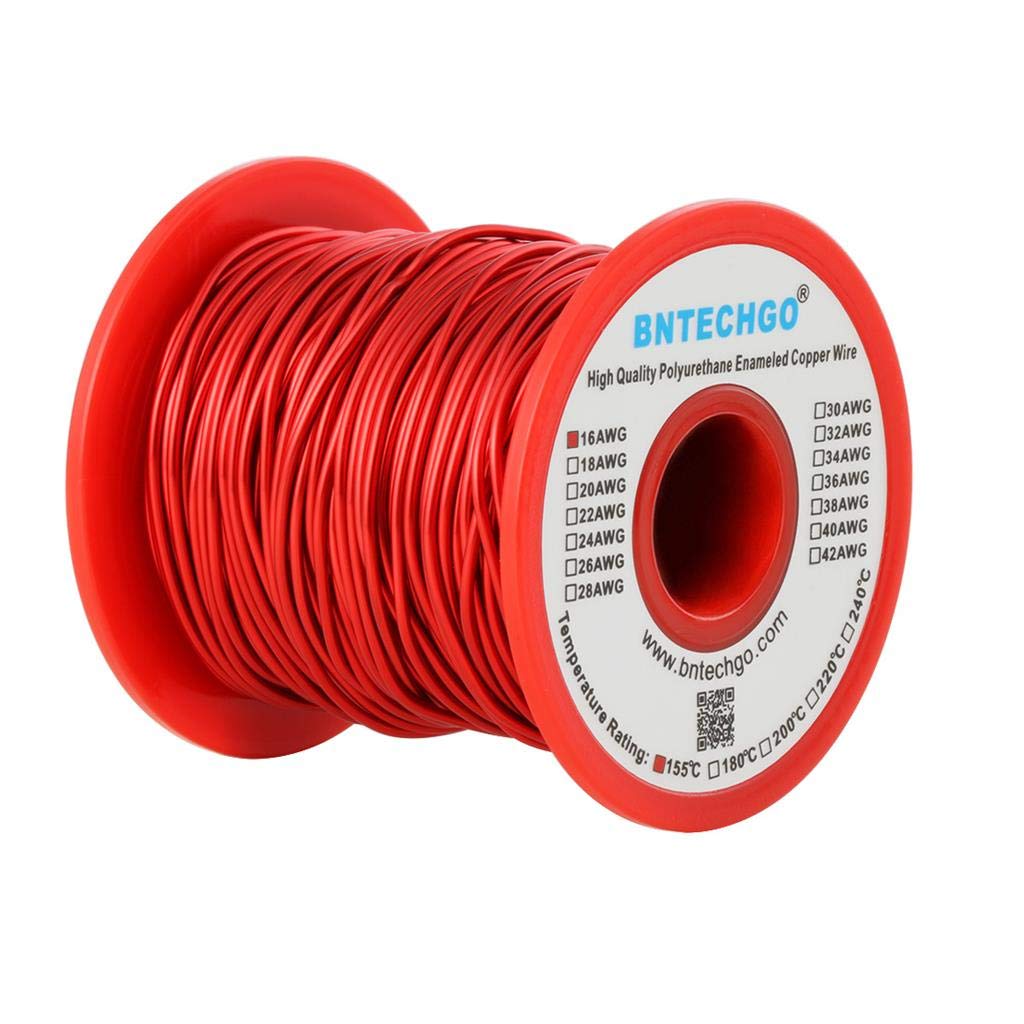 BNTECHGO 24 AWG Magnet Wire 3 lb Red Enameled Copper Wire 0.0197"(0.50mm)