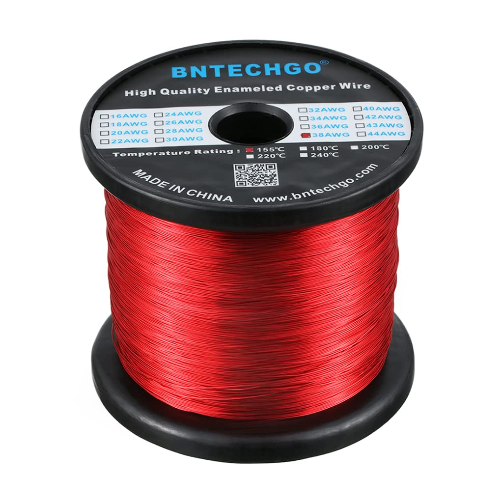 BNTECHGO 24 AWG Magnet Wire 3 lb Red Enameled Copper Wire 0.0197"(0.50mm)