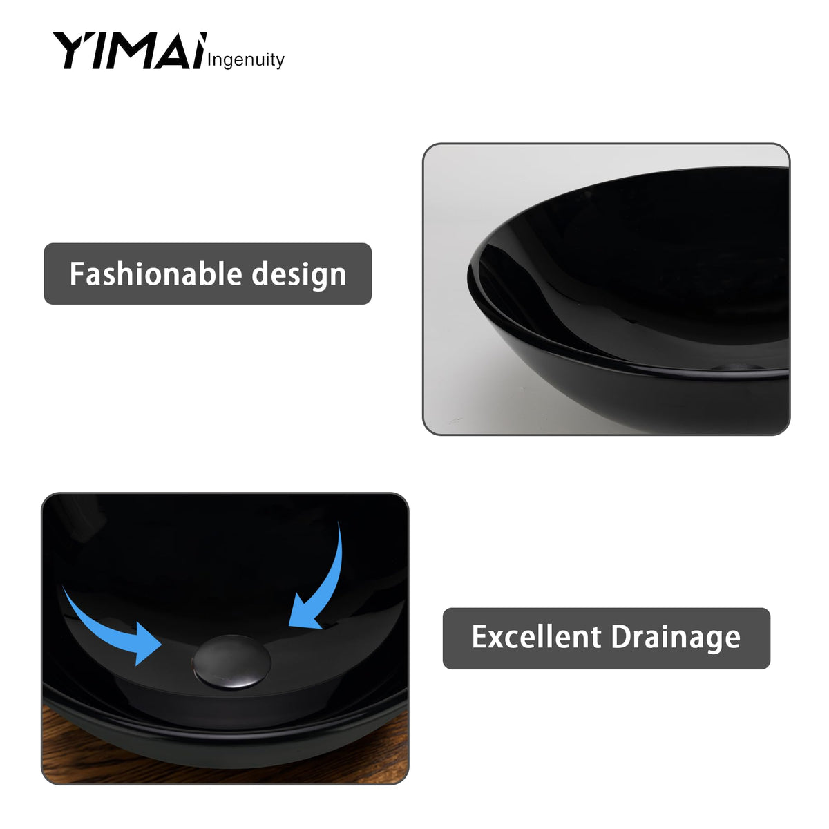 Design Vessel Sink Concrete Bathroom Sink above Counter Small Vessel Sink Bathroom Sink Bowl Countertop Modern Sinks with Faucet and Drain Combo 15.7" Round Gray