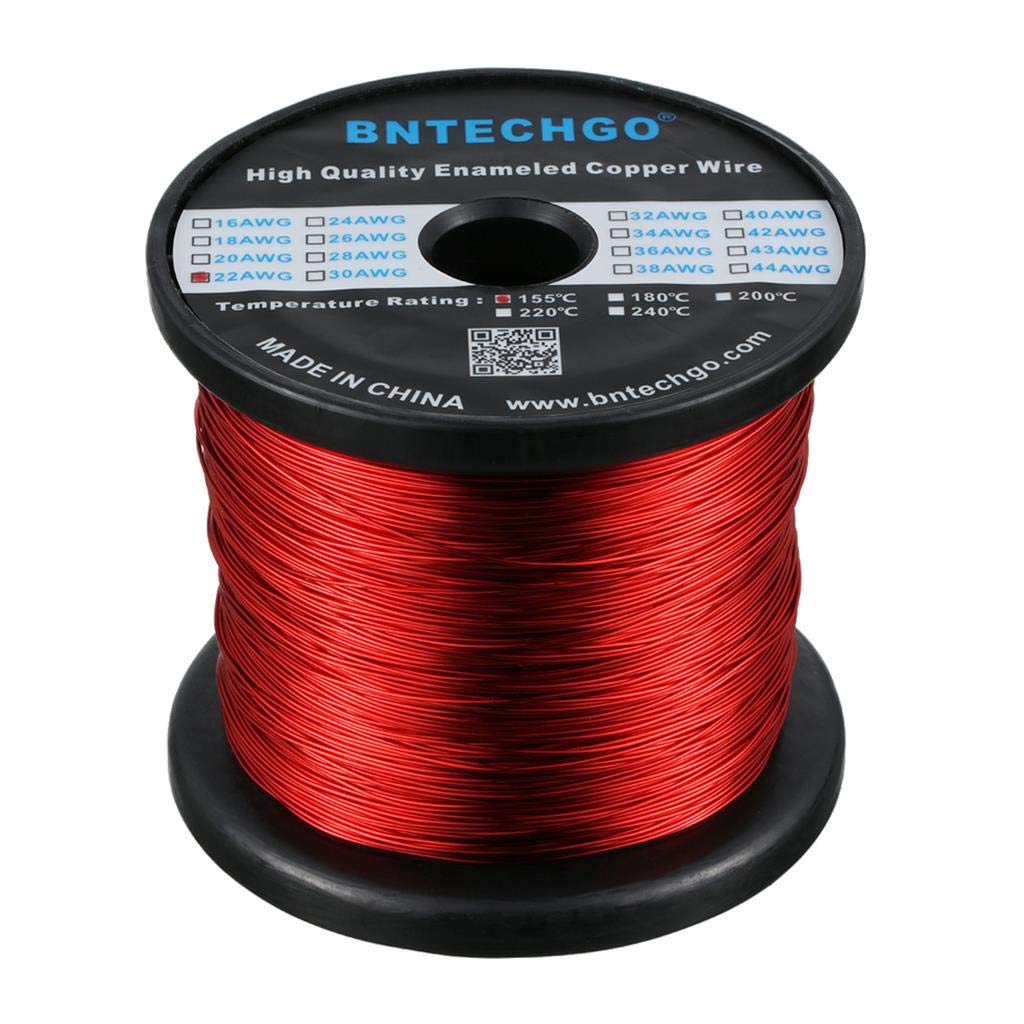 BNTECHGO 24 AWG Magnet Wire 3 lb Red Enameled Copper Wire 0.0197"(0.50mm)