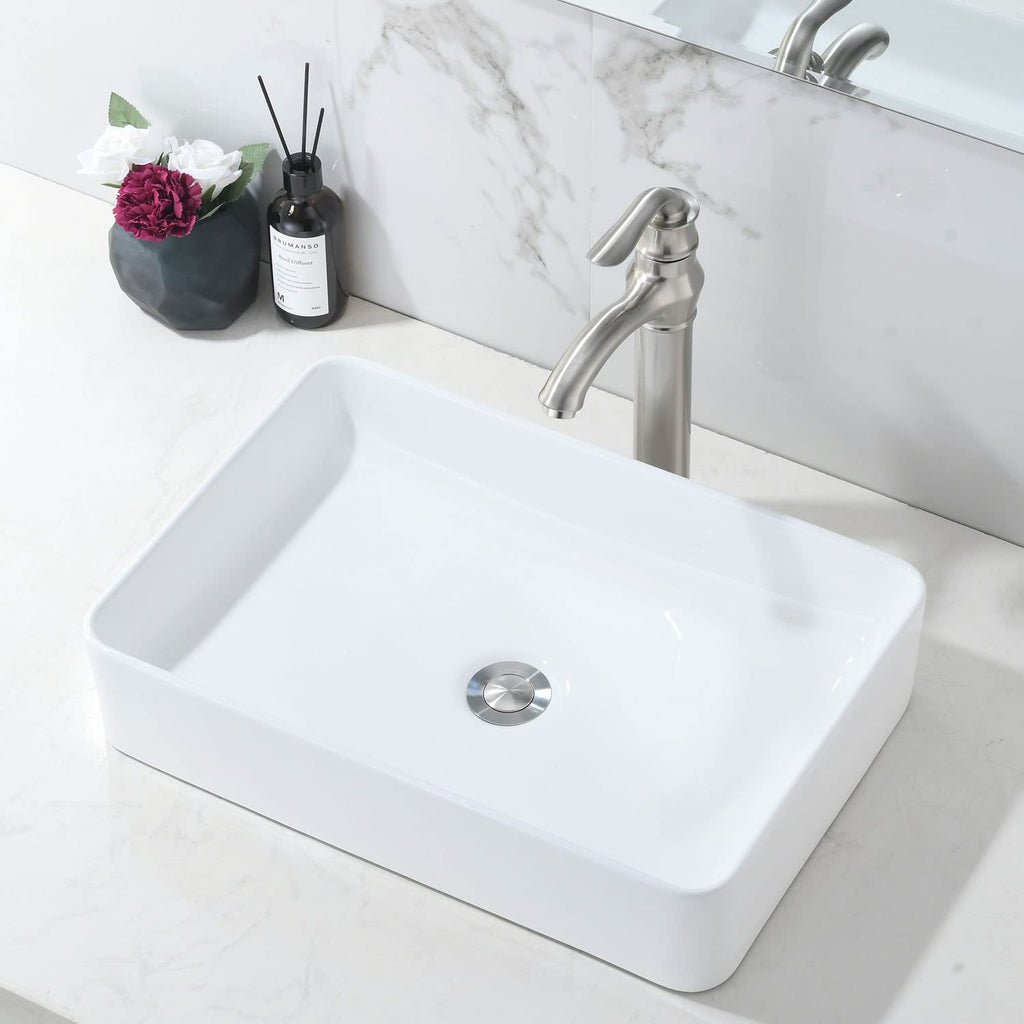 20 inch Black Vessel Sink Rectangular 20x14 Bathroom Above Counter