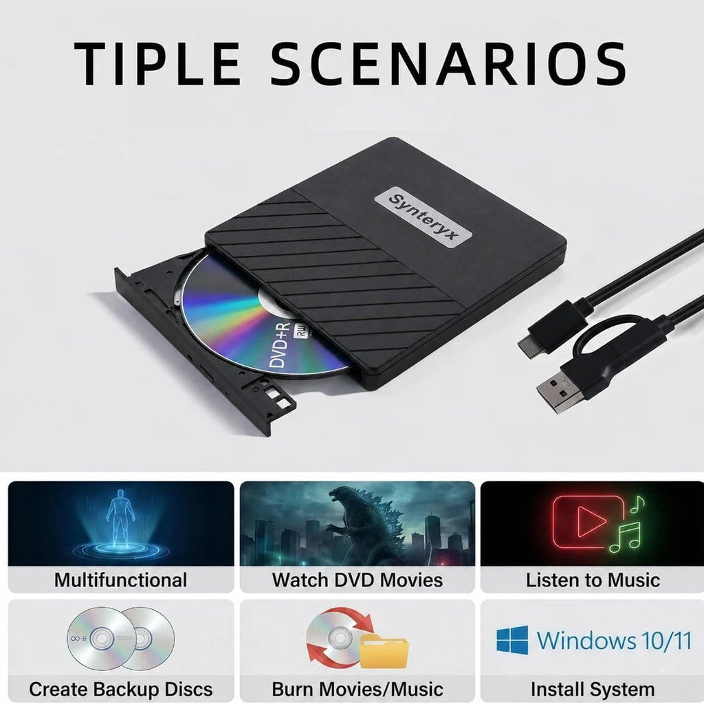 External 4k blu ray Drive,USB CD/DVD Drive for Laptops, DVD Burner