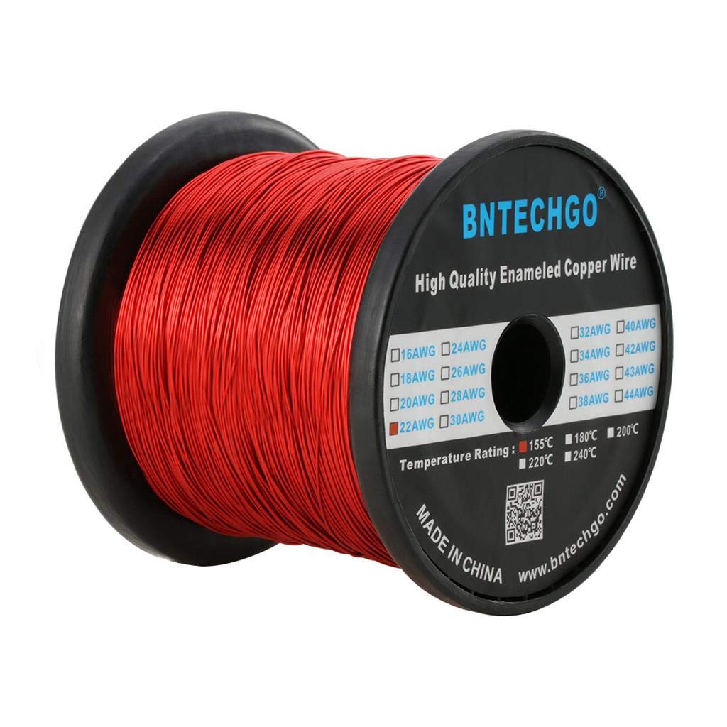 BNTECHGO 24 AWG Magnet Wire 3 lb Red Enameled Copper Wire 0.0197"(0.50mm)