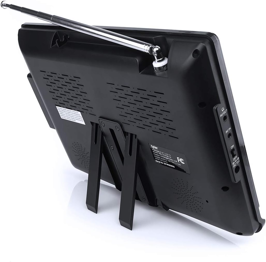 Tyler TTV706 10â Portable Widescreen 1080P LCD TV with Detachable Antennas, HDMI, USB, RCA, FM Radio, Built in Digital Tuner, AV Inputs, AC/DC, (3) Antennas, and Remote Control