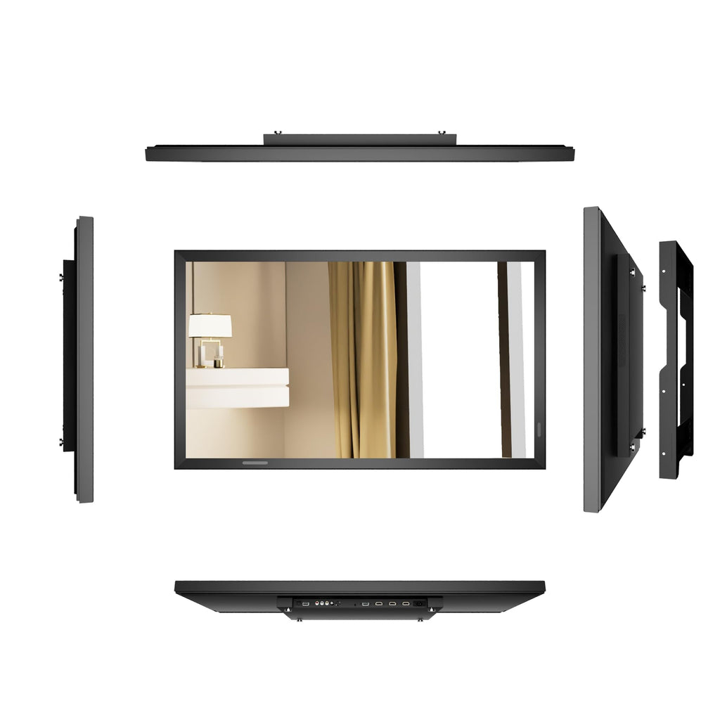 Soulaca 55 inches Smart Waterproof Mirror TV 4K UHD webOS Built-in ATSC DTV Tuner Voice Control, Large Bathroom & Indoor Hotel Resort Television Wall-Mount Big Screen Pool