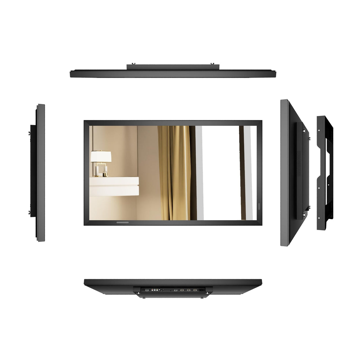 Soulaca 55 inches Smart Waterproof Mirror TV 4K UHD webOS Built-in ATSC DTV Tuner Voice Control, Large Bathroom & Indoor Hotel Resort Television Wall-Mount Big Screen Pool