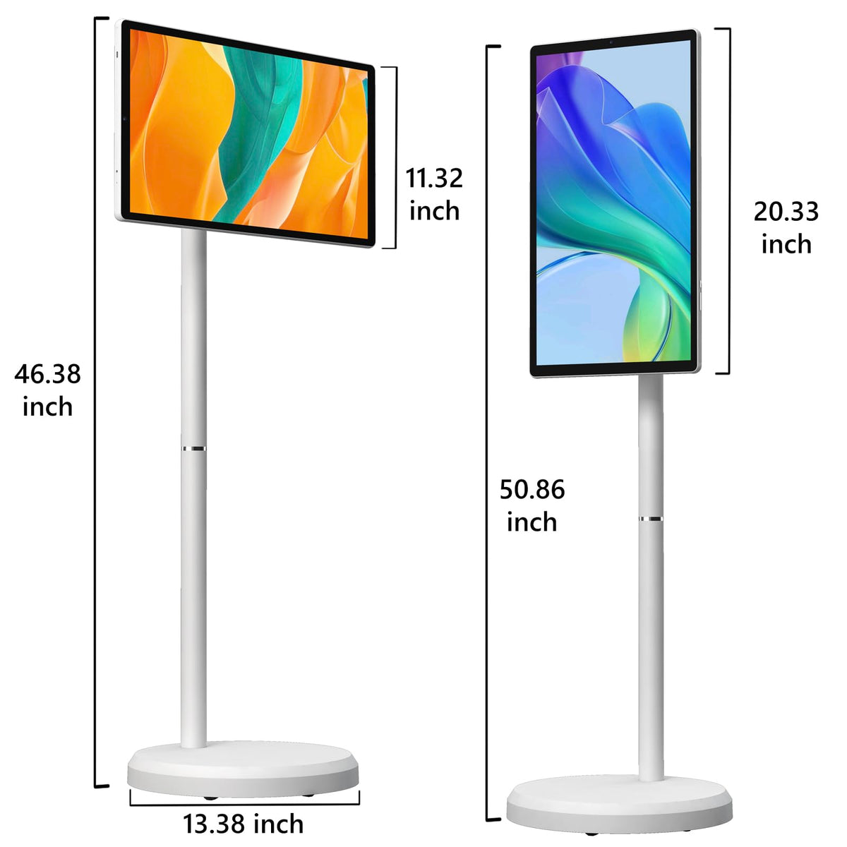 OFD 27" Portable TV on Wheels,Mobile TV Touchsreen for Home,Android 15,Gen2