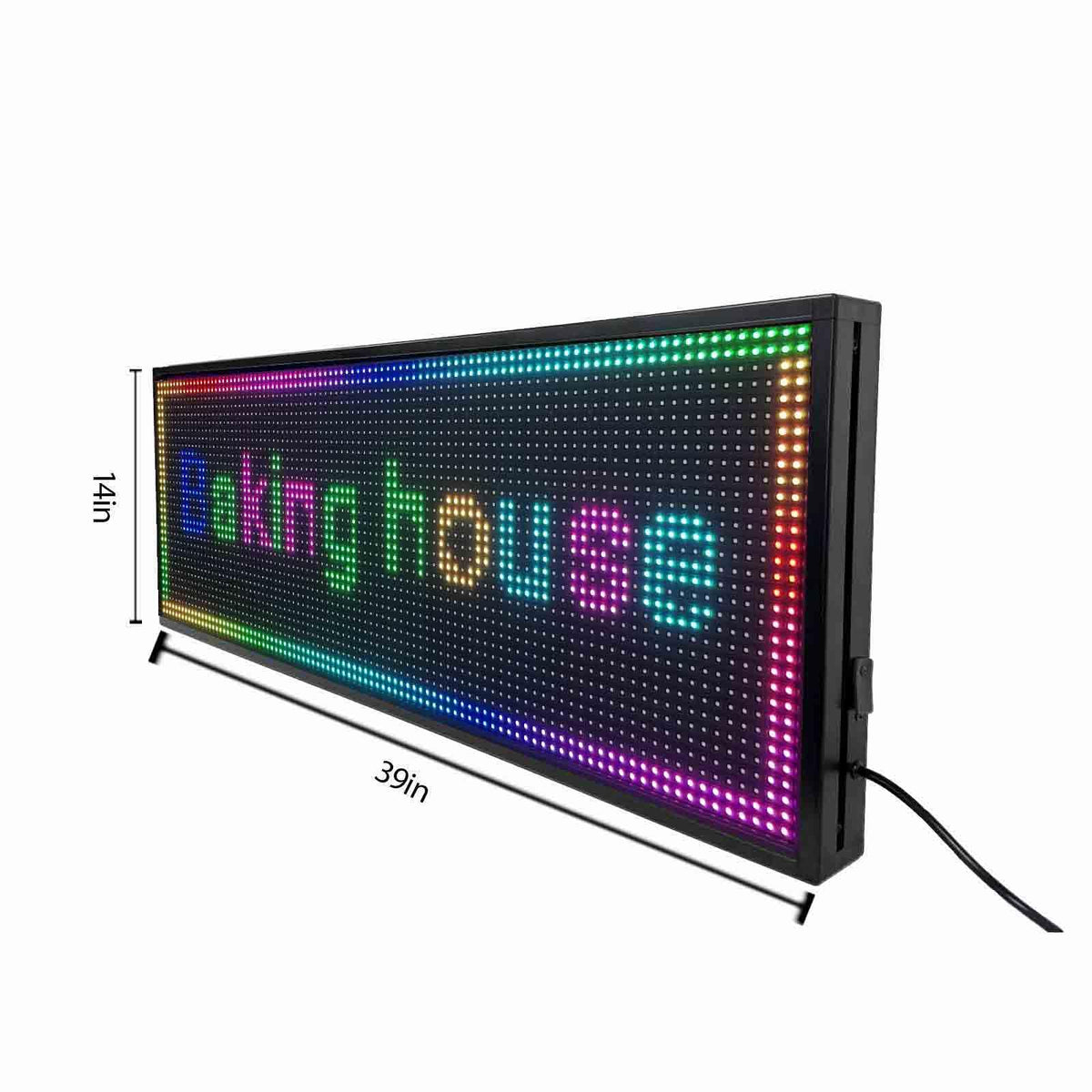 Programmable LED Sign Outdoor Full Color â 39"x8" Scrolling Message Board, Custom Digital Advertising Display, WiFi Control, High Brightness Neon Business Sign for Store, Bar, Restaurant