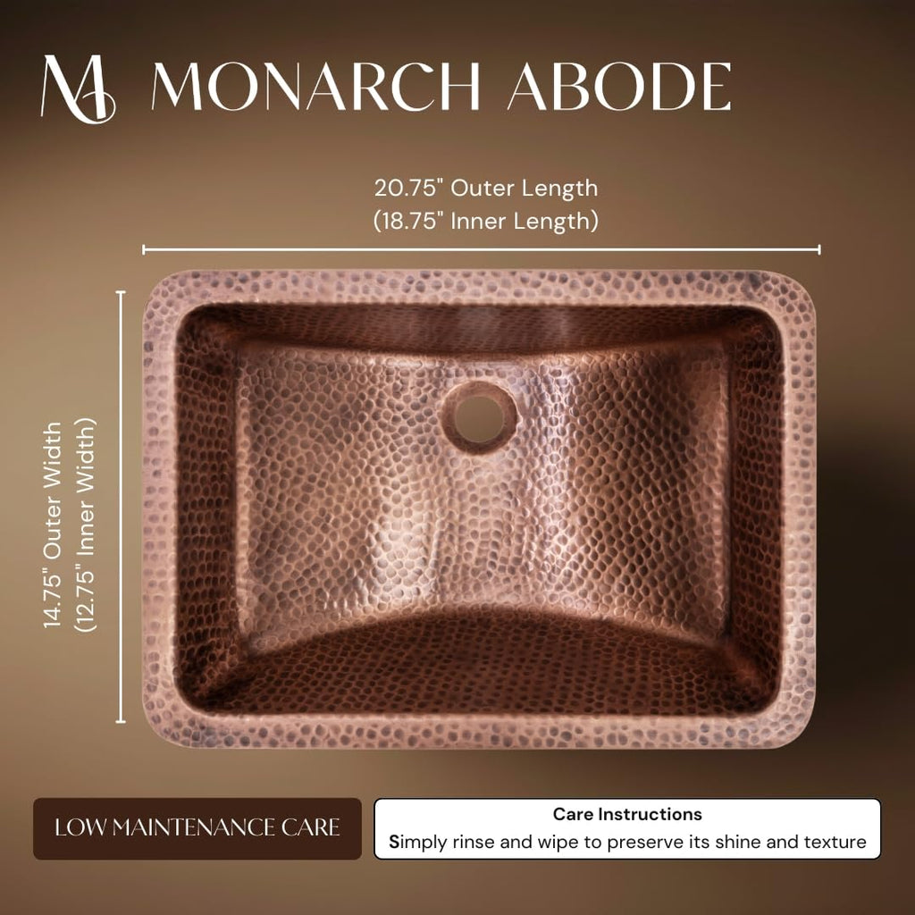 Monarch Abode Bathroom Sink â 21-Inch Venitian Dual Mount Undermount or Drop In Bathroom Sinks, Bathrooms Hand Hammered Matte Black Aluminum Vanity Sink for Countertop, Powder Room, Bath, or Restroom
