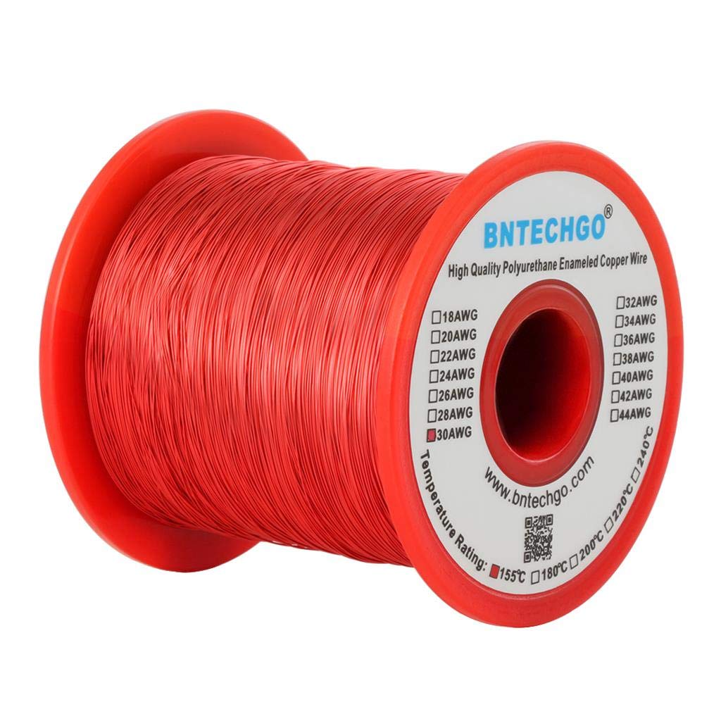 BNTECHGO 24 AWG Magnet Wire 3 lb Red Enameled Copper Wire 0.0197"(0.50mm)
