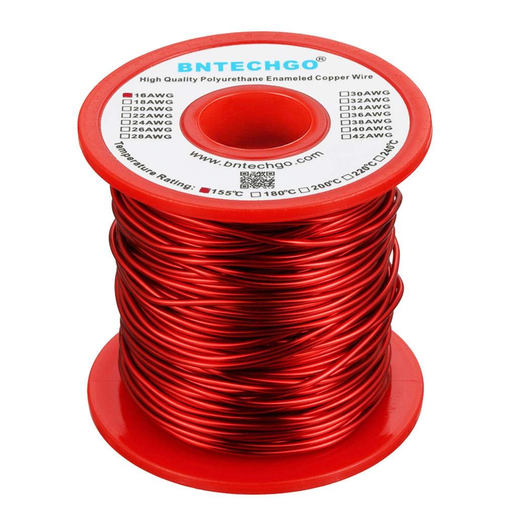 BNTECHGO 24 AWG Magnet Wire 3 lb Red Enameled Copper Wire 0.0197"(0.50mm)