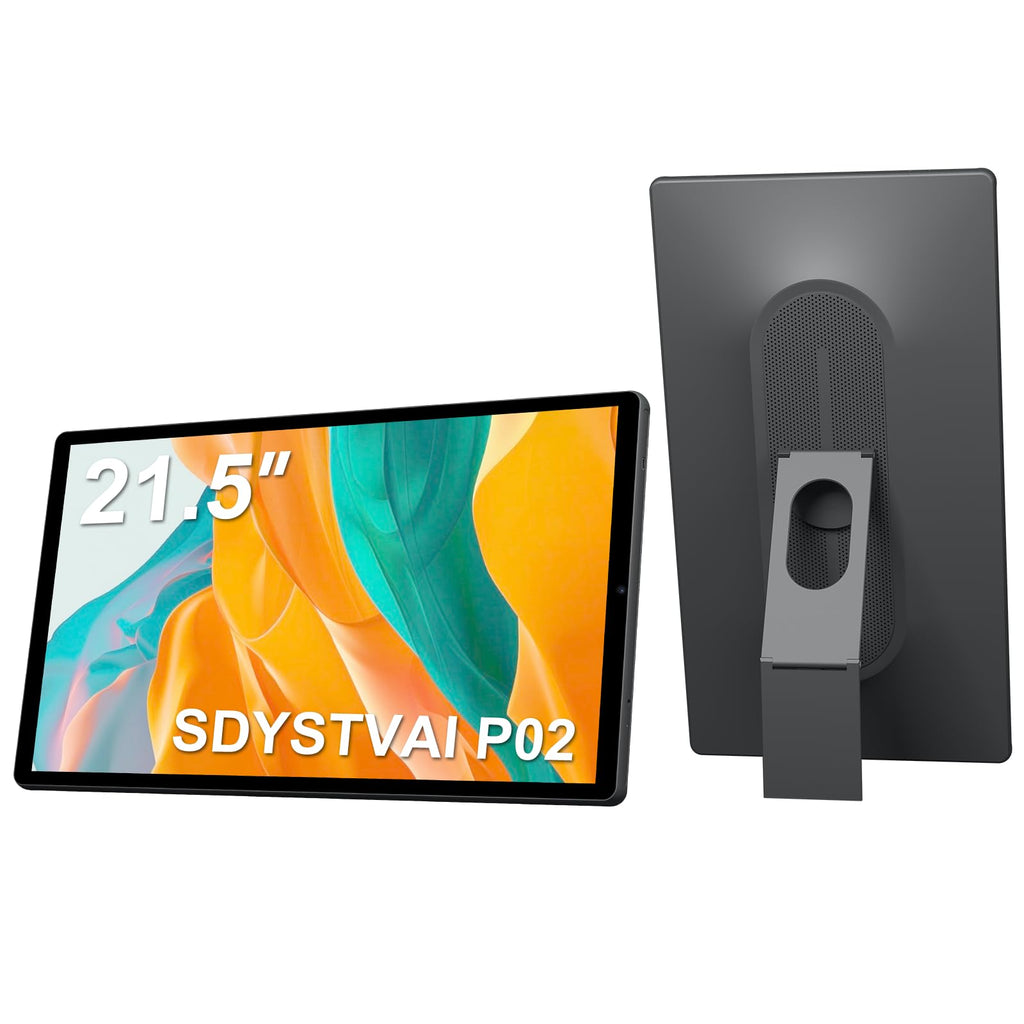 32-Inch FHD Smart Portable TV, Rolling TV on Wheels, Built-in Battery, Android 15 OS, Touch Screen Monitor, 6GB RAM + 128GB Storage, 8MP Camera, Full Swivel Rotation, Voice Remote