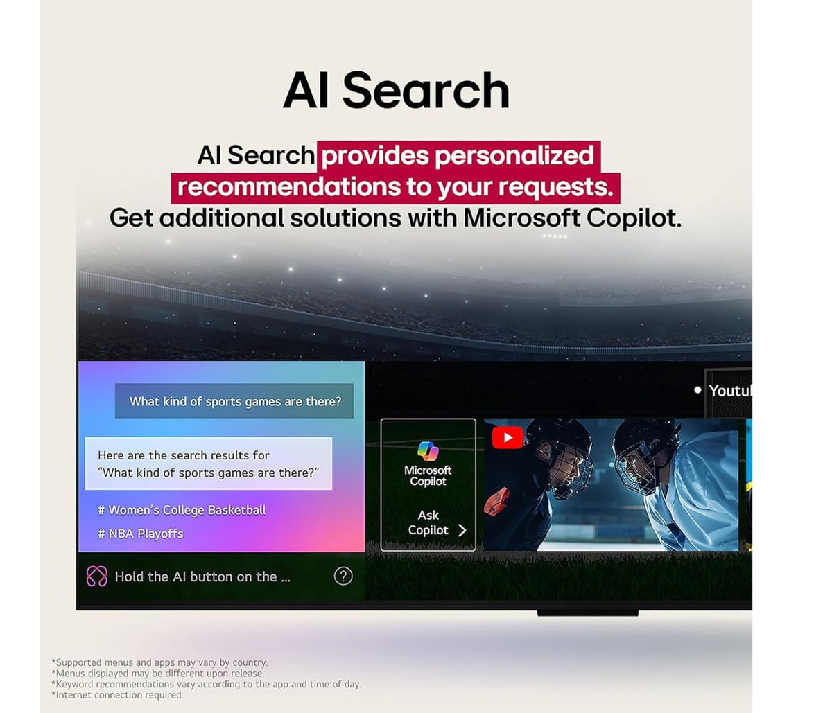 LG 55" (2025 Model) UHD AI UA75 Smart TV HDR10 Bluetooth a7 AI Processor 4K Gen8 Filmmaker Mode webOS 25 + Wall Mount Compatible with Alexa(Renewed)