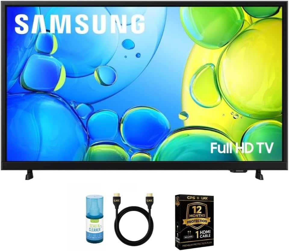 Samsung 40-Inch Smart LED TV Bundle - Full HD 1080p, HDR, Bluetooth, w/ 12 Month CPS Protection, AUX HDMI Cable, and Screen Cleaning with Microfiber Cloth.