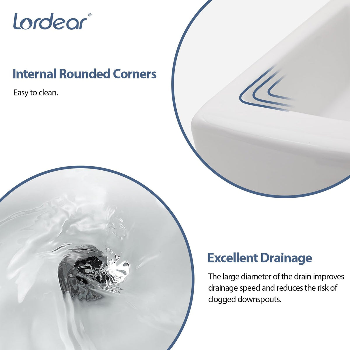 Lordear Wall Mounted Vessel Sink 16x11 Inch, U-Shape White Porcelain Bathroom Sink with Black Faucet and Support Pedestal Legs, Wall Hung Vanity Sink with Towel Rack for Small Bathrooms