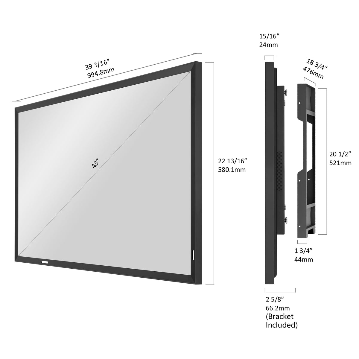 Soulaca 55 inches Smart Waterproof Mirror TV 4K UHD webOS Built-in ATSC DTV Tuner Voice Control, Large Bathroom & Indoor Hotel Resort Television Wall-Mount Big Screen Pool