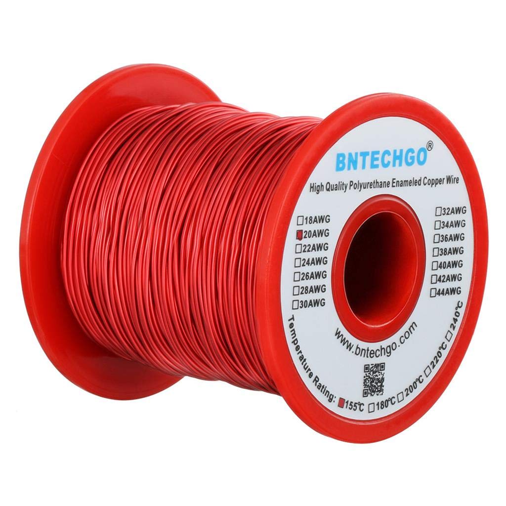 BNTECHGO 24 AWG Magnet Wire 3 lb Red Enameled Copper Wire 0.0197"(0.50mm)