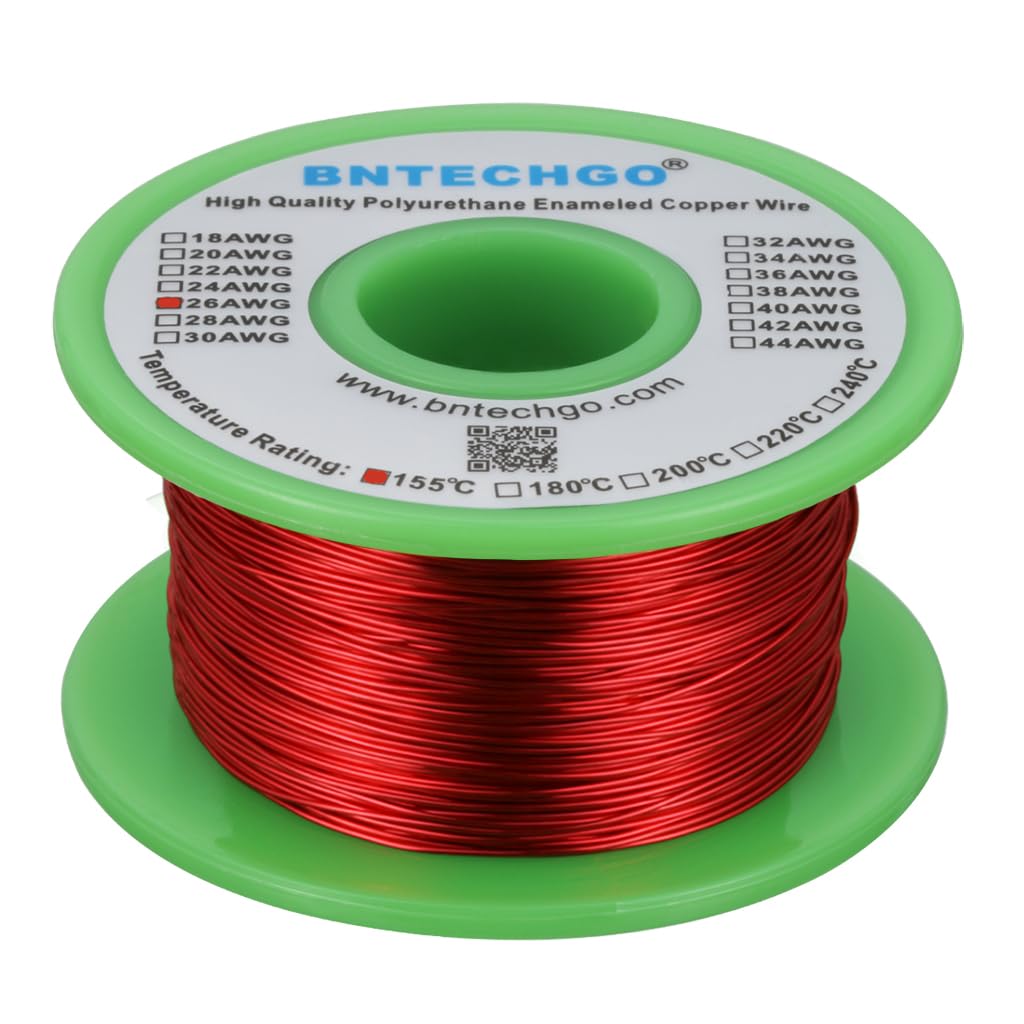 BNTECHGO 24 AWG Magnet Wire 3 lb Red Enameled Copper Wire 0.0197"(0.50mm)