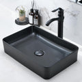 20 inch Black Vessel Sink Rectangular 20x14 Bathroom Above Counter