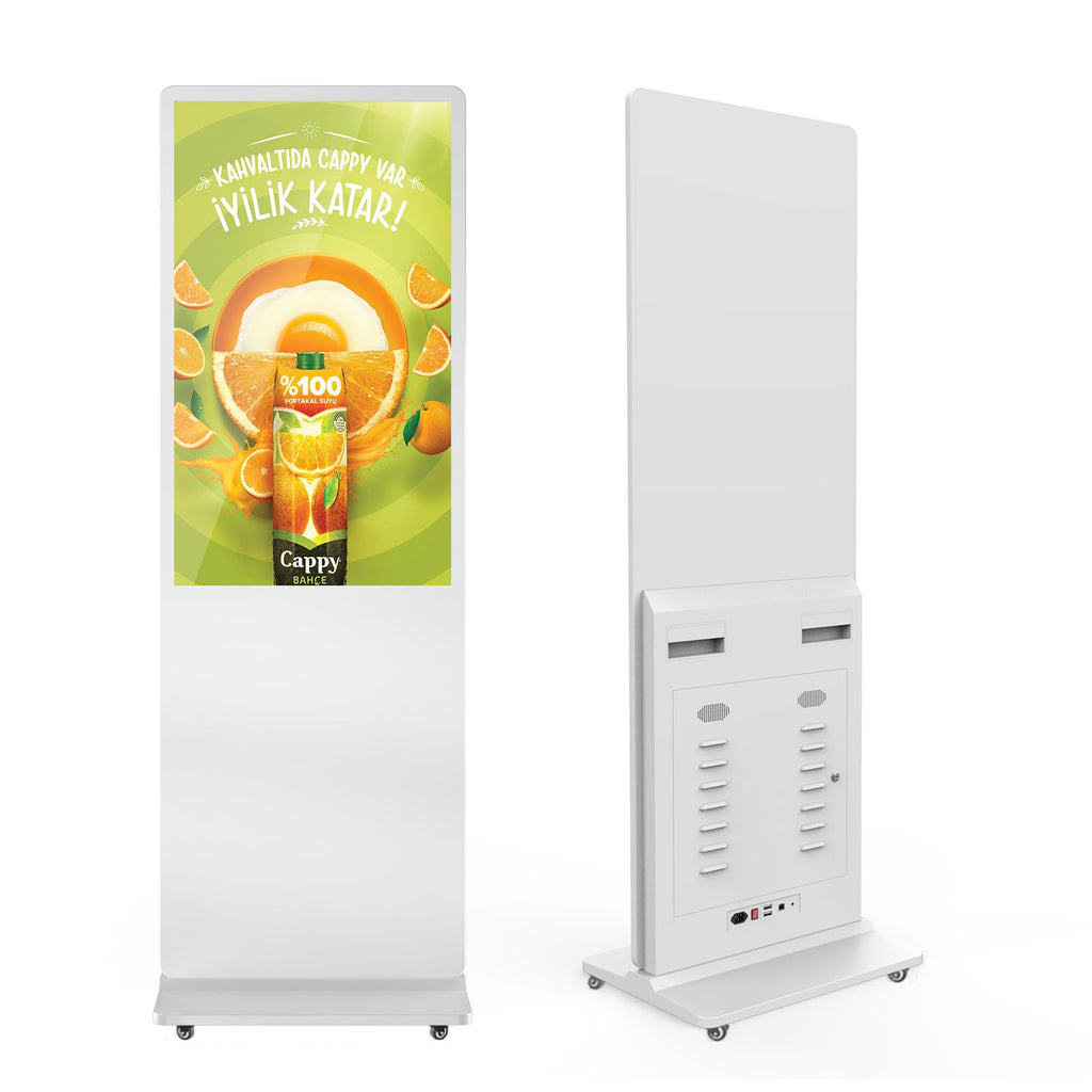 MWE 43 Inch Indoor Floor Standing Digital Signage Advertising Display Kiosk LCD Screen Commercial Totem Android System Vertical Poster with Auto Media Player
