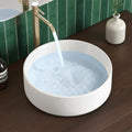 KES 16 Inch Round Vessel Sink, Bowl Sink for Bathrooms, White Ceramic