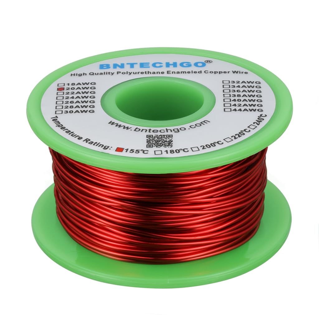 BNTECHGO 24 AWG Magnet Wire 3 lb Red Enameled Copper Wire 0.0197"(0.50mm)