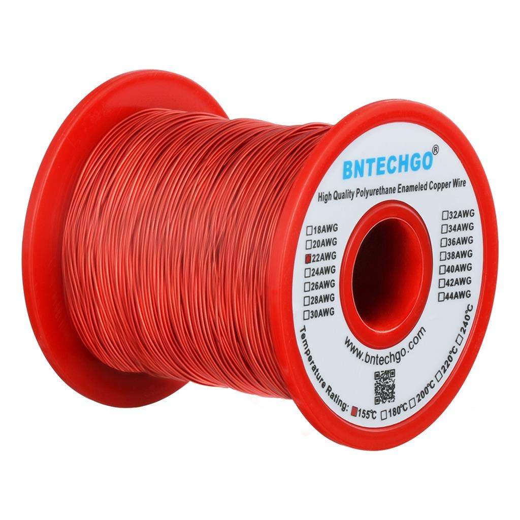 BNTECHGO 24 AWG Magnet Wire 3 lb Red Enameled Copper Wire 0.0197"(0.50mm)