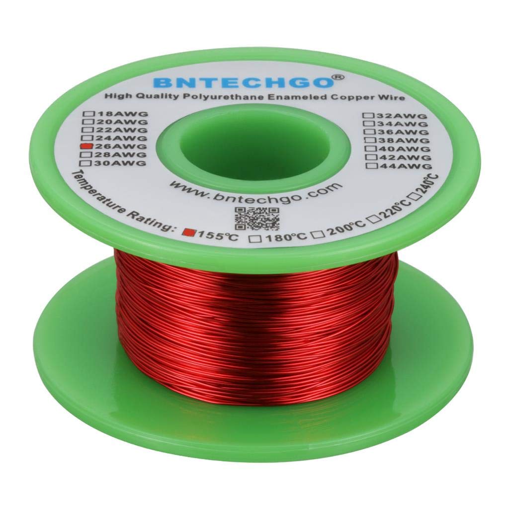 BNTECHGO 24 AWG Magnet Wire 3 lb Red Enameled Copper Wire 0.0197"(0.50mm)