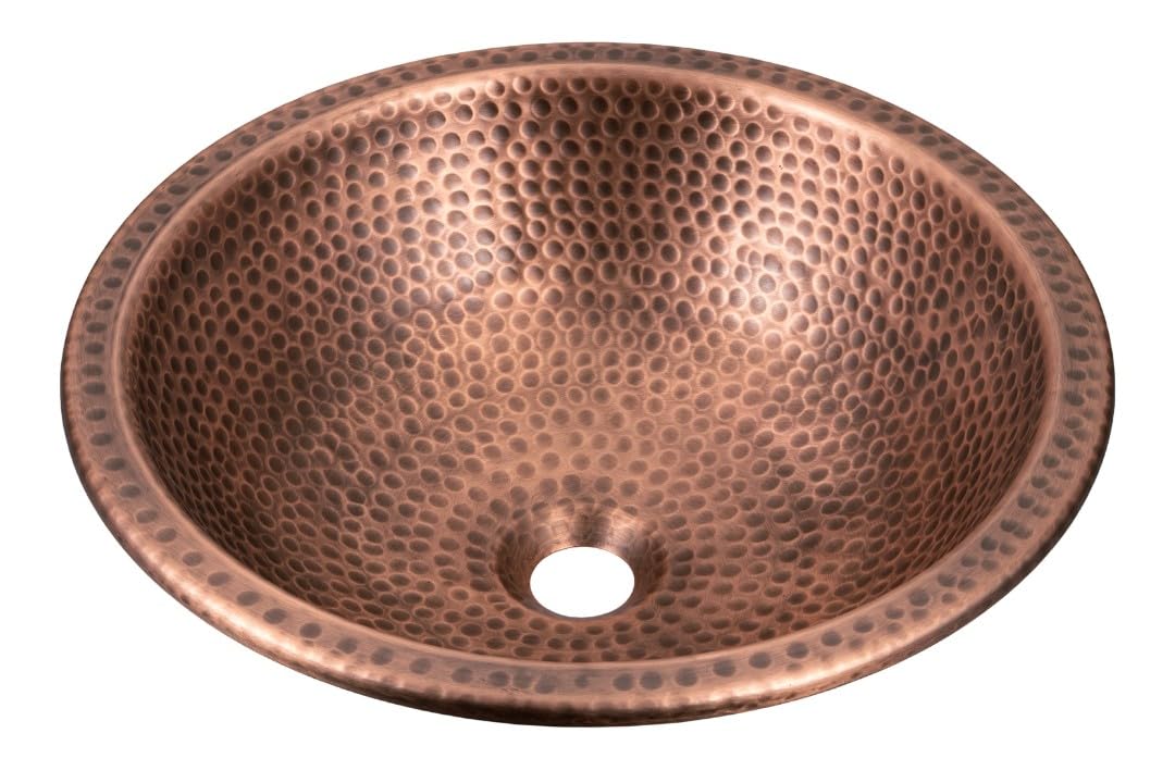 Monarch Abode Bathroom Sink â 16-Inch Rotunda Dual Mount Undermount or Drop In Bathroom Sinks, Bathrooms Hand Hammered Matte Black Aluminum Vanity Sink for Countertop, Powder Room, Bath, or Restroom