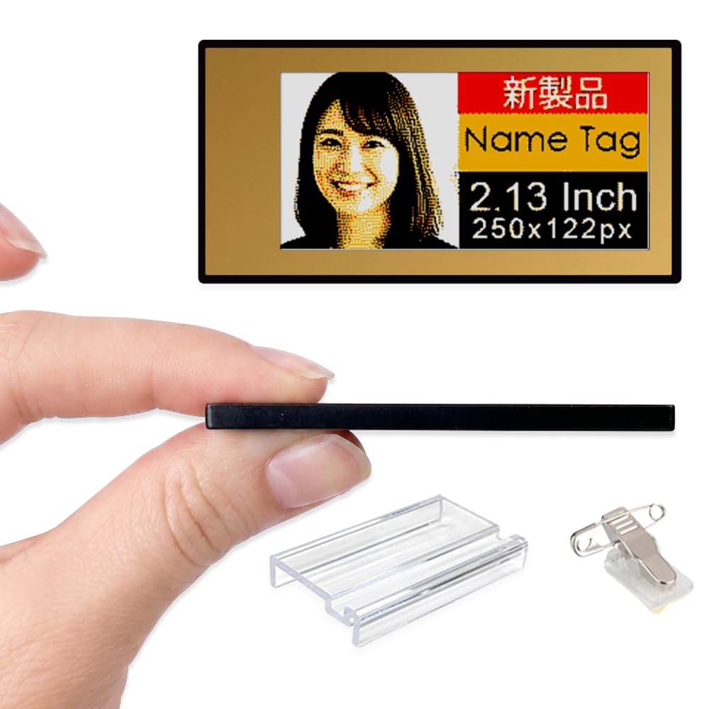 [Santek] EZ Sign NFC E-Paper Display â No Battery, Ultra-Thin 0.13â, Rewritable 4-Color Digital Display, App-Controlled (iOS/Android/PC), IP65 (Silver, 2.9" 6pcs, No Stand and Clip Included)