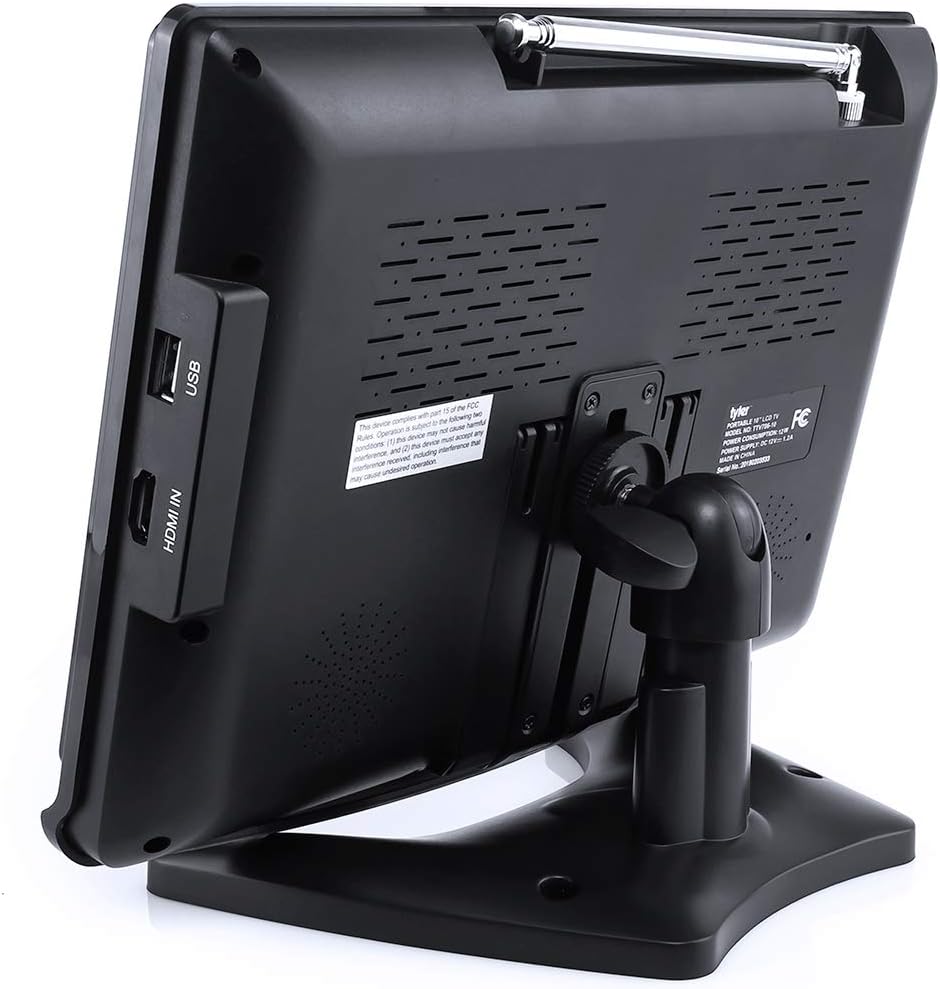 Tyler TTV706 10â Portable Widescreen 1080P LCD TV with Detachable Antennas, HDMI, USB, RCA, FM Radio, Built in Digital Tuner, AV Inputs, AC/DC, (3) Antennas, and Remote Control