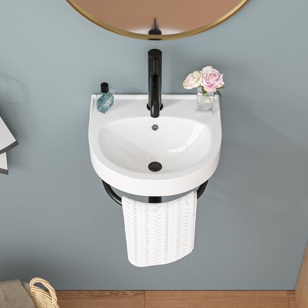 Sarlai Black Vessel Sink Rectangular - 24"x14" Modern Bathroom Vessel Sink Rectangle Above Counter Black Ceramic Porcelain Lavatory Vanity Sink Art Basin