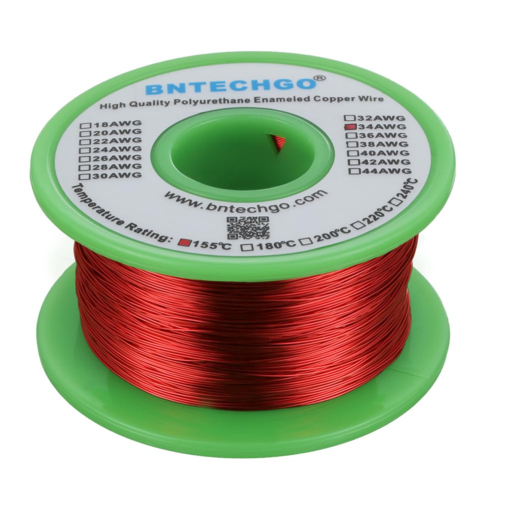 BNTECHGO 24 AWG Magnet Wire 3 lb Red Enameled Copper Wire 0.0197"(0.50mm)