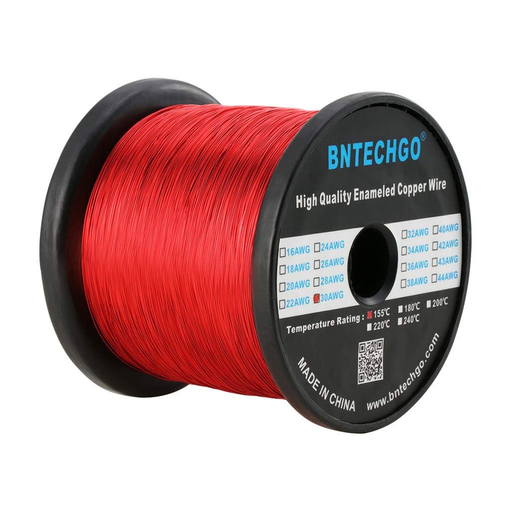 BNTECHGO 24 AWG Magnet Wire 3 lb Red Enameled Copper Wire 0.0197"(0.50mm)