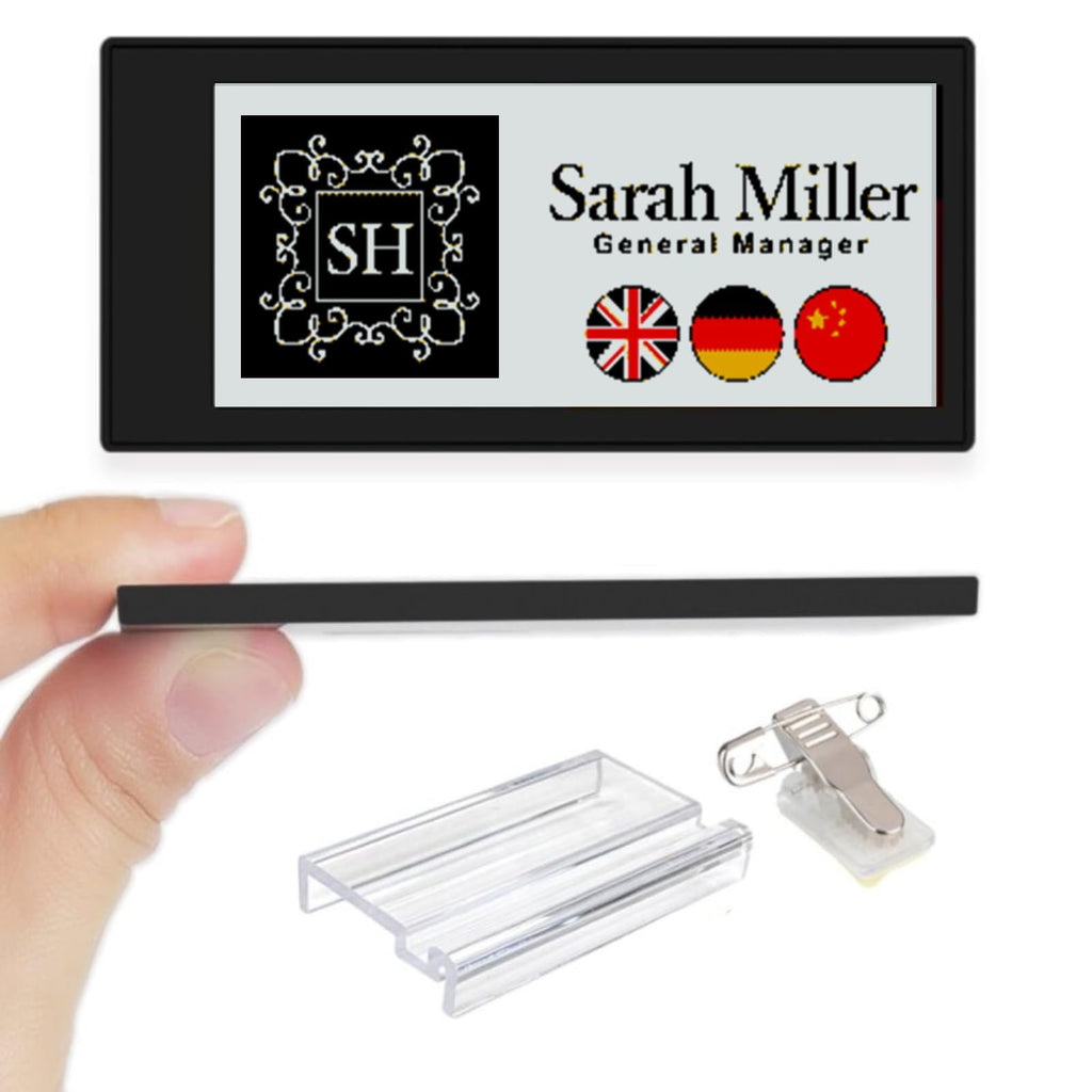 [Santek] EZ Sign NFC E-Paper Display â No Battery, Ultra-Thin 0.13â, Rewritable 4-Color Digital Display, App-Controlled (iOS/Android/PC), IP65 (Silver, 2.9" 6pcs, No Stand and Clip Included)