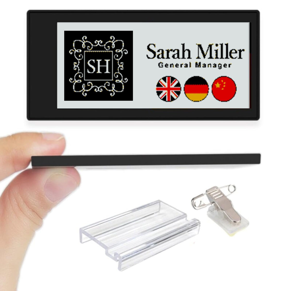 [Santek] EZ Sign NFC E-Paper Display â No Battery, Ultra-Thin 0.13â, Rewritable 4-Color Digital Display, App-Controlled (iOS/Android/PC), IP65 (Silver, 2.9" 6pcs, No Stand and Clip Included)