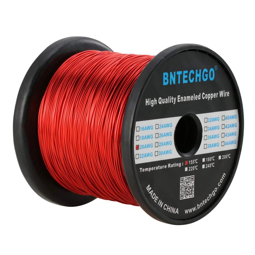 BNTECHGO 24 AWG Magnet Wire 3 lb Red Enameled Copper Wire 0.0197"(0.50mm)