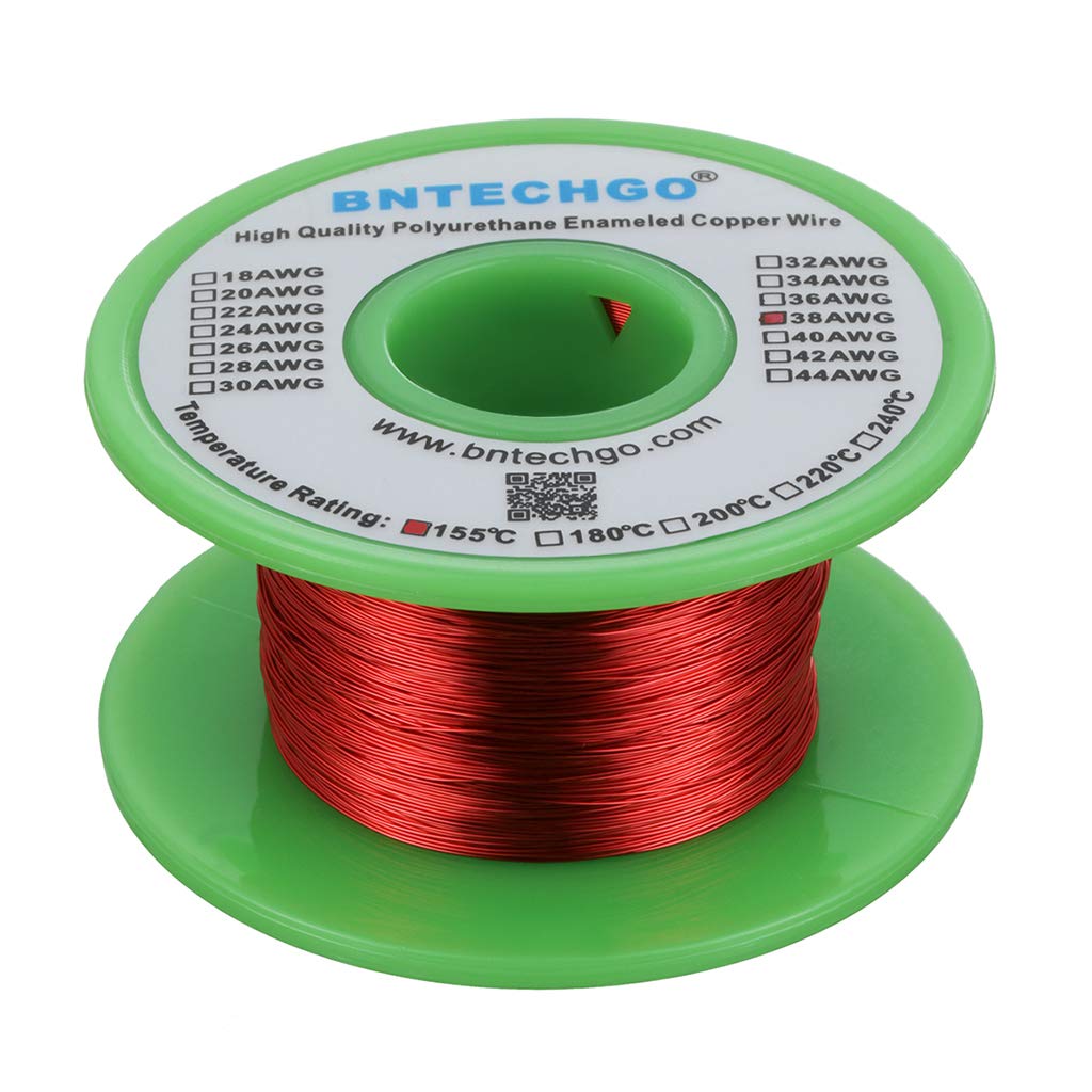 BNTECHGO 24 AWG Magnet Wire 3 lb Red Enameled Copper Wire 0.0197"(0.50mm)