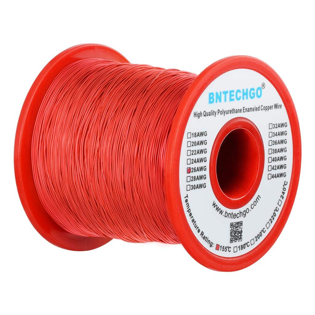 BNTECHGO 24 AWG Magnet Wire 3 lb Red Enameled Copper Wire 0.0197"(0.50mm)