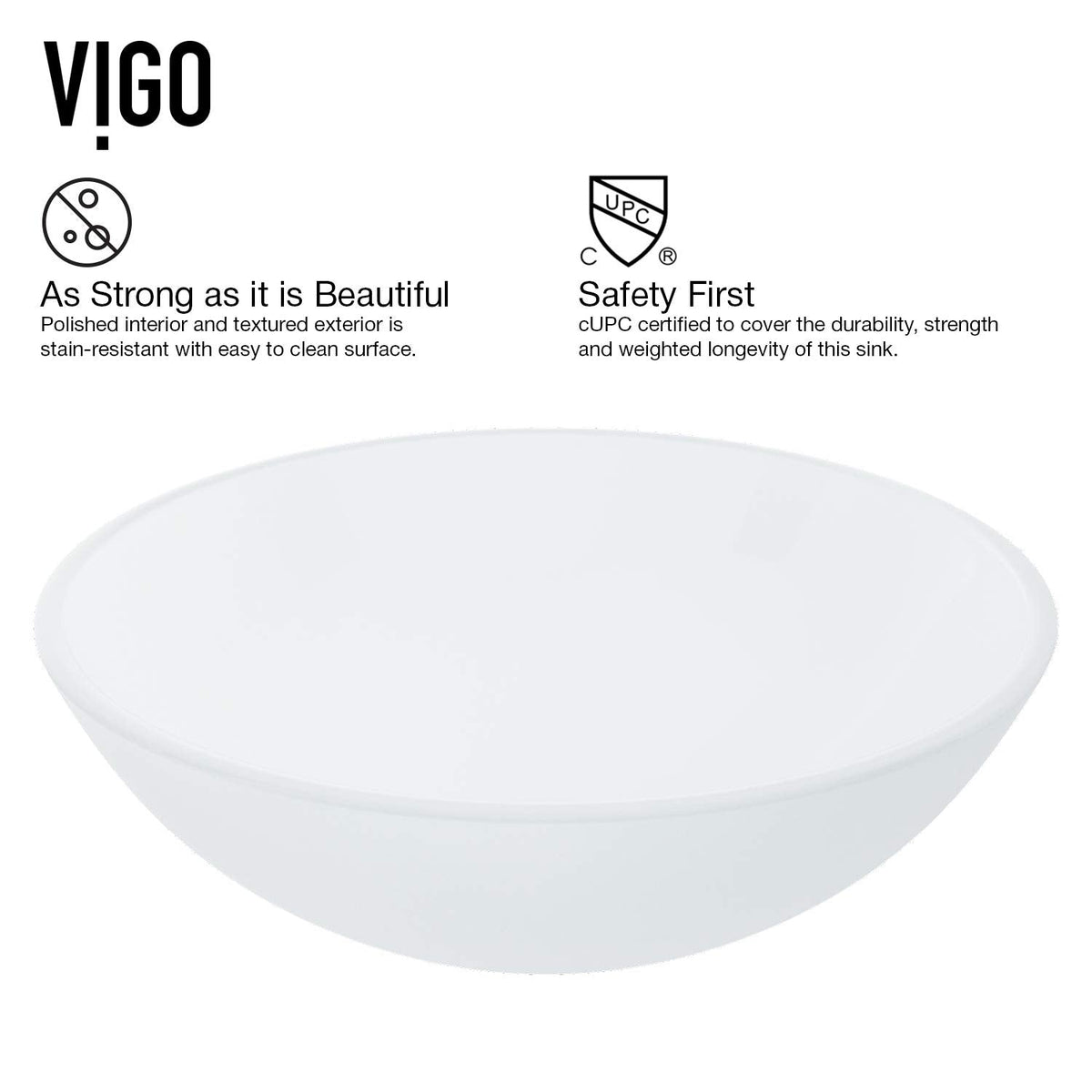Vigo Vessel Sink Copper - 17â Artistic Round Bowl Sink for Bathrooms, Tempered Glass Above Counter Bathroom Sink with NonStickShield, QuickDrain & TempGuard, Modern Luxury Design