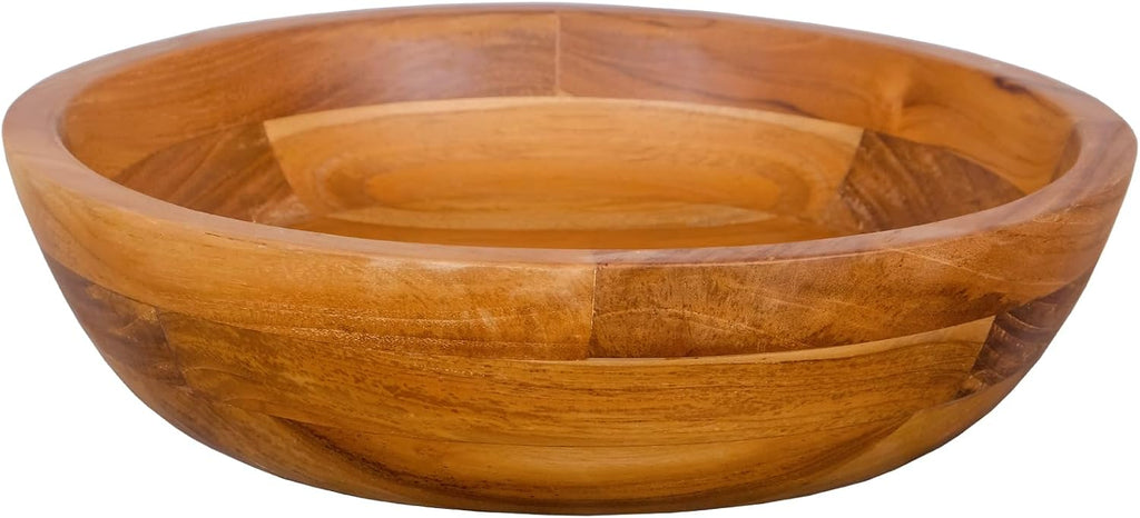 Giantex Teak Wood Vessel Sink - Bathroom Washbasin with Smooth Finish, Round Corner, 2.5â Drain Hole for 1 5/8" Drainage, Above Counter Vanity Sinks, No Assembly Art Basin (16â x 16â x 4â Bowl-shaped)