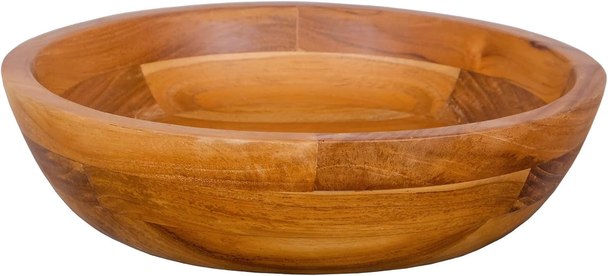 Giantex Teak Wood Vessel Sink - Bathroom Washbasin with Smooth Finish, Round Corner, 2.5â Drain Hole for 1 5/8" Drainage, Above Counter Vanity Sinks, No Assembly Art Basin (16â x 16â x 4â Bowl-shaped)