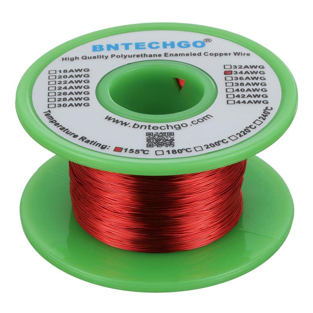 BNTECHGO 24 AWG Magnet Wire 3 lb Red Enameled Copper Wire 0.0197"(0.50mm)