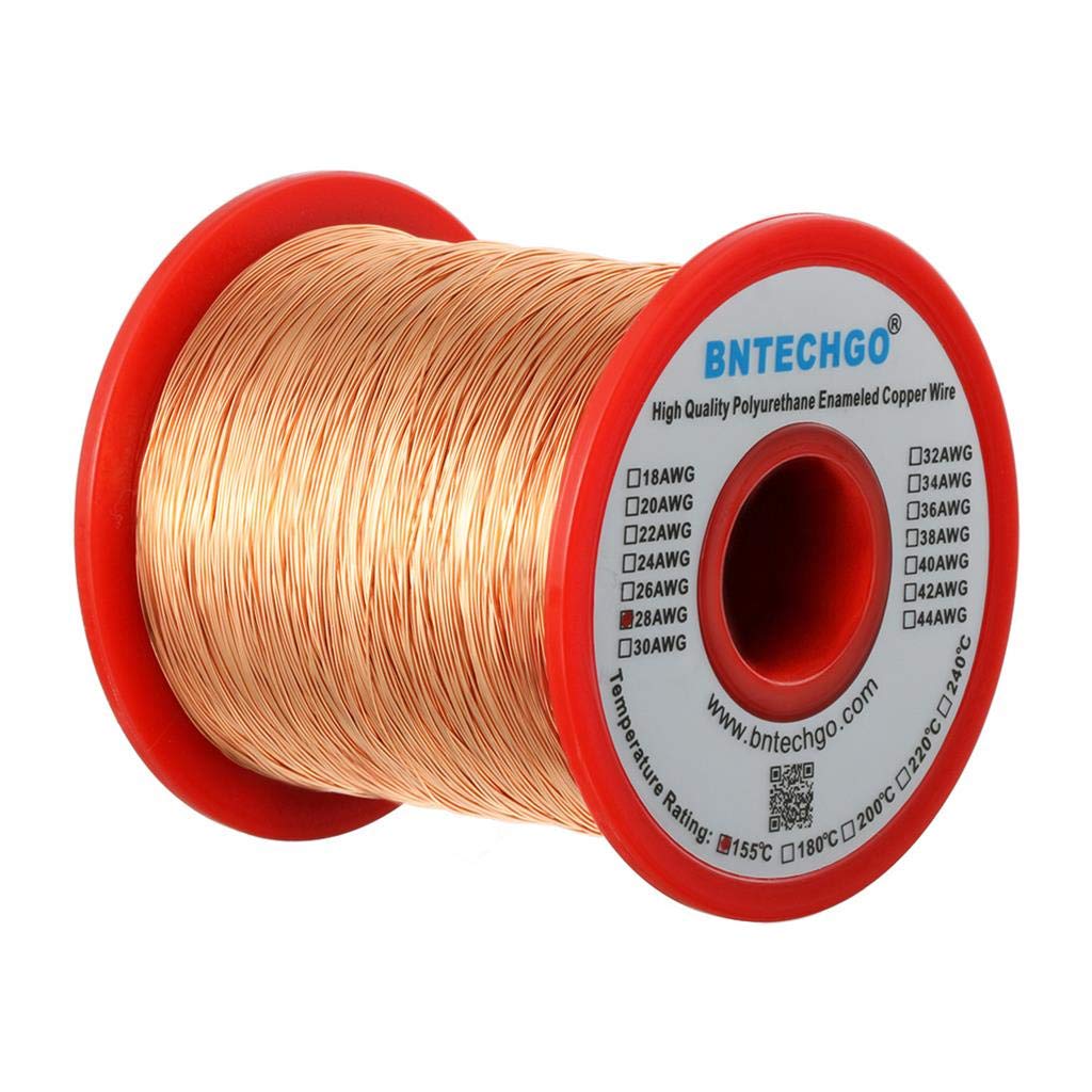 BNTECHGO 28AWG Magnet Wire 3lb Natural Enameled Copper Wire 0.0122"(0.31mm)