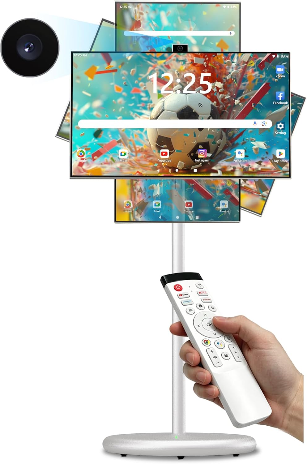 OFD 27" Portable TV on Wheels,Mobile TV Touchsreen for Home,Android 15,Gen2