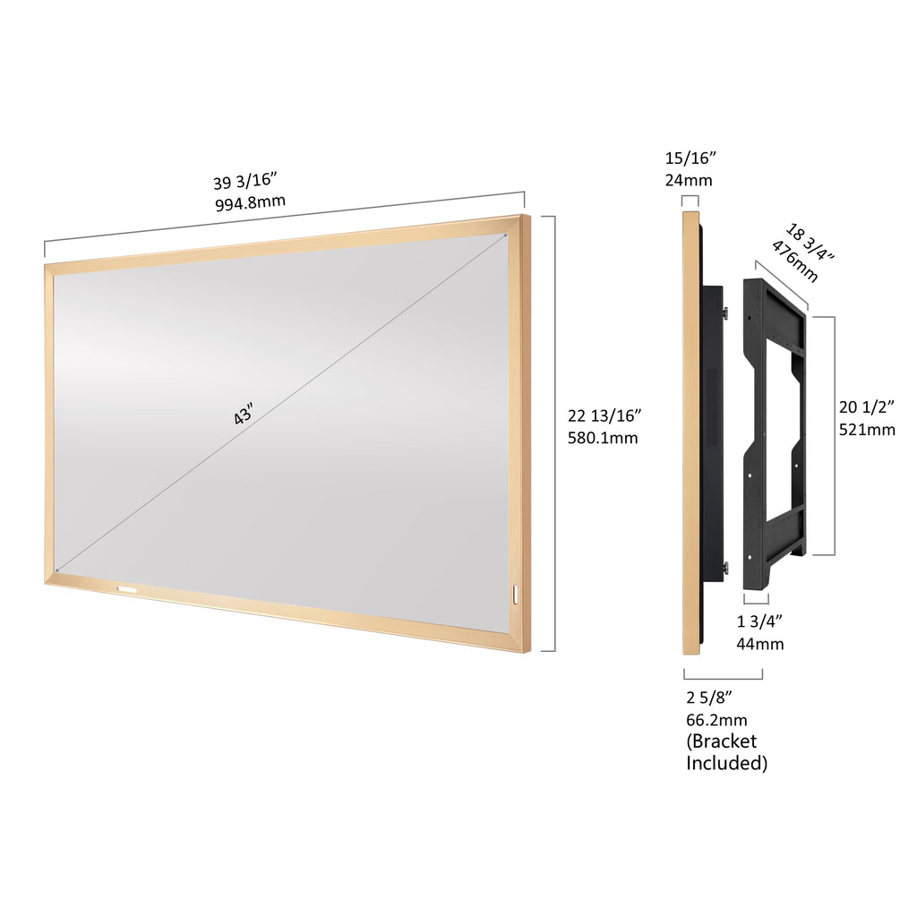 Soulaca 55 inches Smart Waterproof Mirror TV 4K UHD webOS Built-in ATSC DTV Tuner Voice Control, Large Bathroom & Indoor Hotel Resort Television Wall-Mount Big Screen Pool
