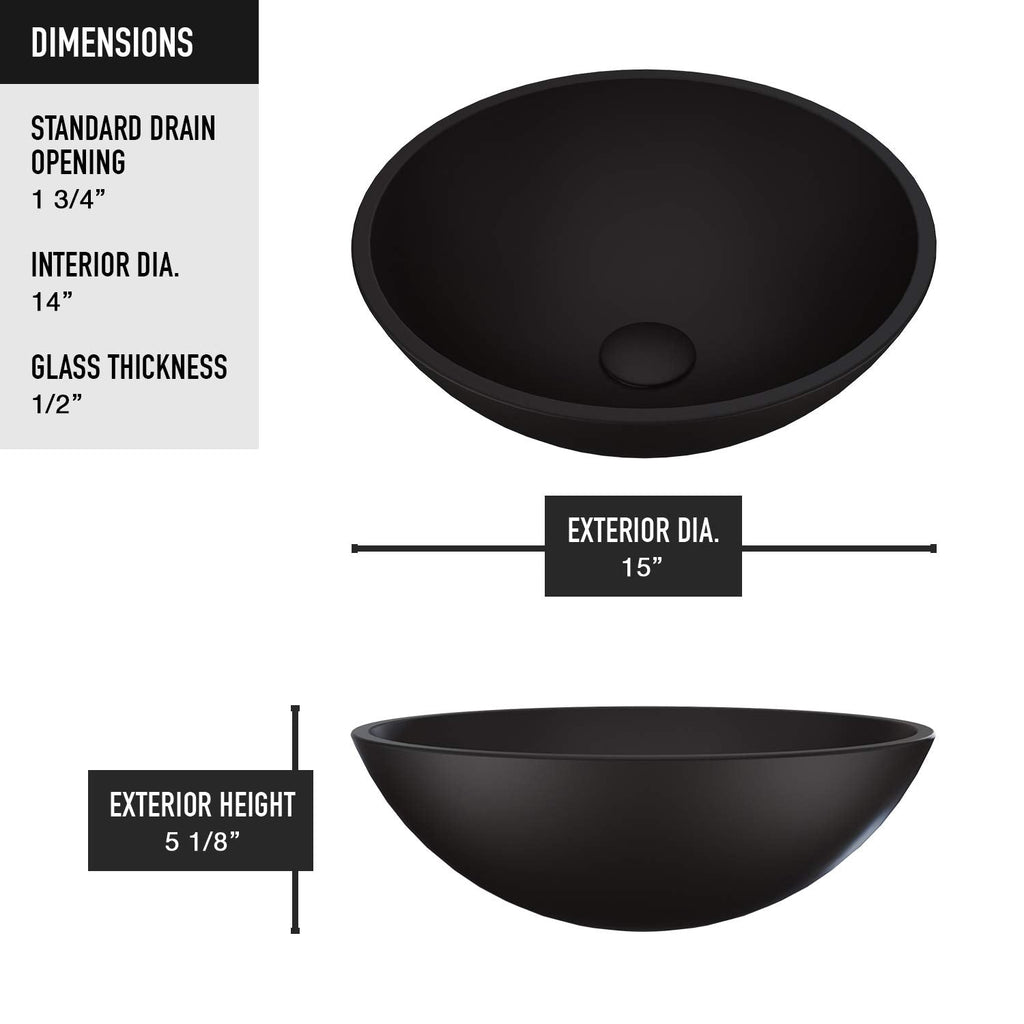 Vigo Vessel Sink Copper - 17â Artistic Round Bowl Sink for Bathrooms, Tempered Glass Above Counter Bathroom Sink with NonStickShield, QuickDrain & TempGuard, Modern Luxury Design
