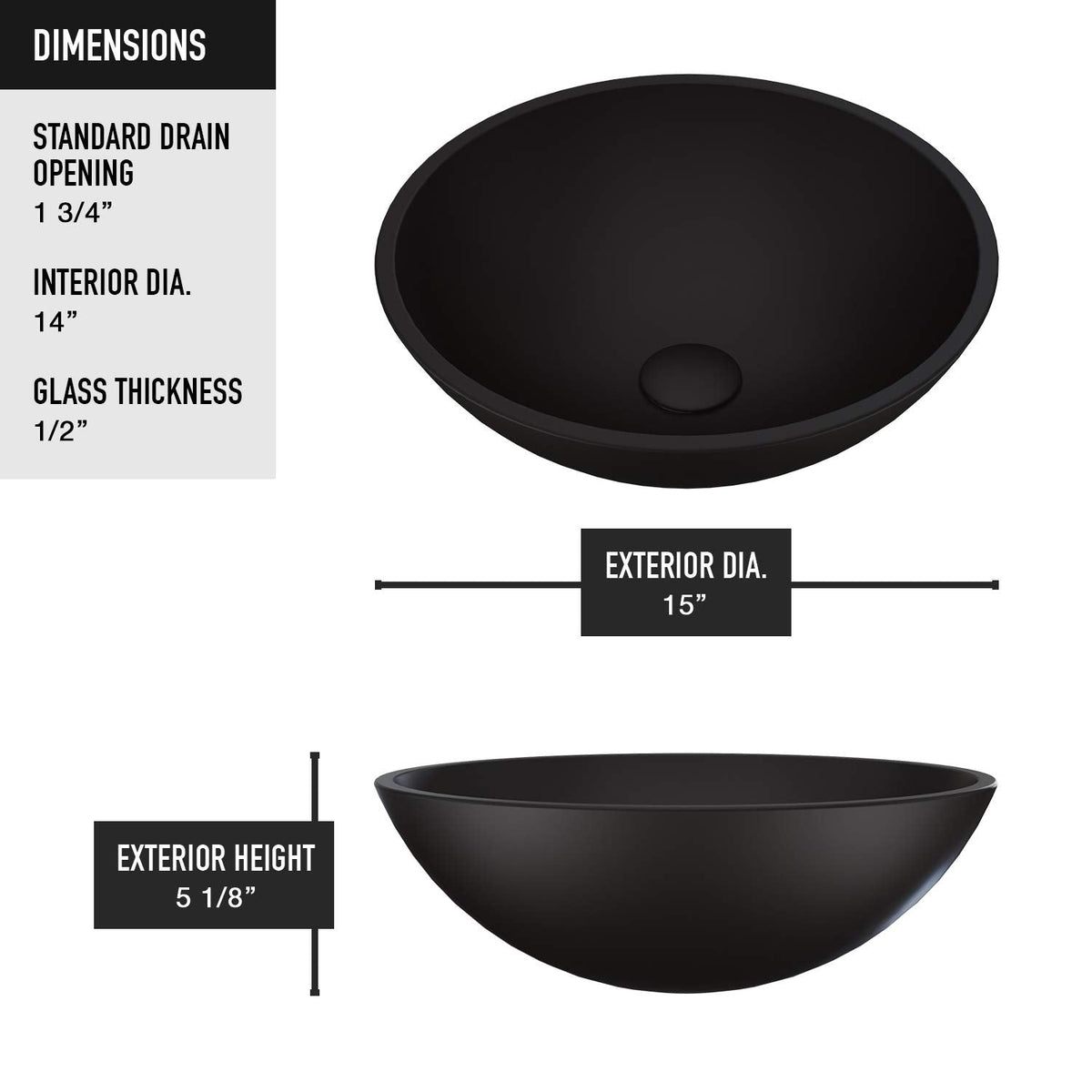 Vigo Vessel Sink Copper - 17â Artistic Round Bowl Sink for Bathrooms, Tempered Glass Above Counter Bathroom Sink with NonStickShield, QuickDrain & TempGuard, Modern Luxury Design