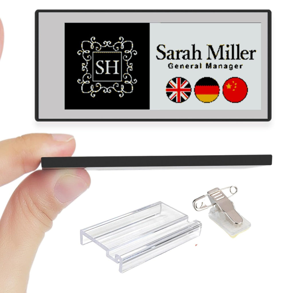[Santek] EZ Sign NFC E-Paper Display â No Battery, Ultra-Thin 0.13â, Rewritable 4-Color Digital Display, App-Controlled (iOS/Android/PC), IP65 (Silver, 2.9" 6pcs, No Stand and Clip Included)
